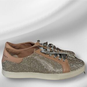 New Katy Perry The Rizzo Crystal Stone Sneakers Silver Multi Size 9.5